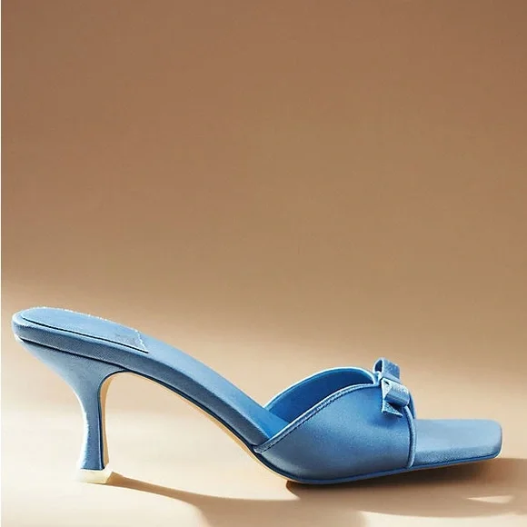 Jeffrey Campbell Sky Blue Knot-Detail Mule Heels - Picture 1 of 4